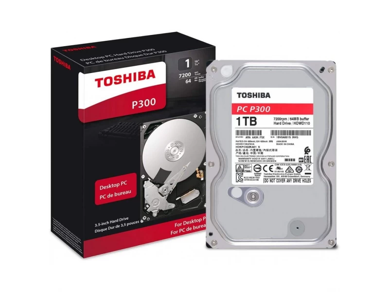 Твърд диск 1TB HDD 3.5“ SATA Toshiba P300 HDWD110