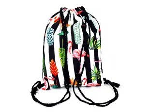 Мешка бяло - черни райета фламинго