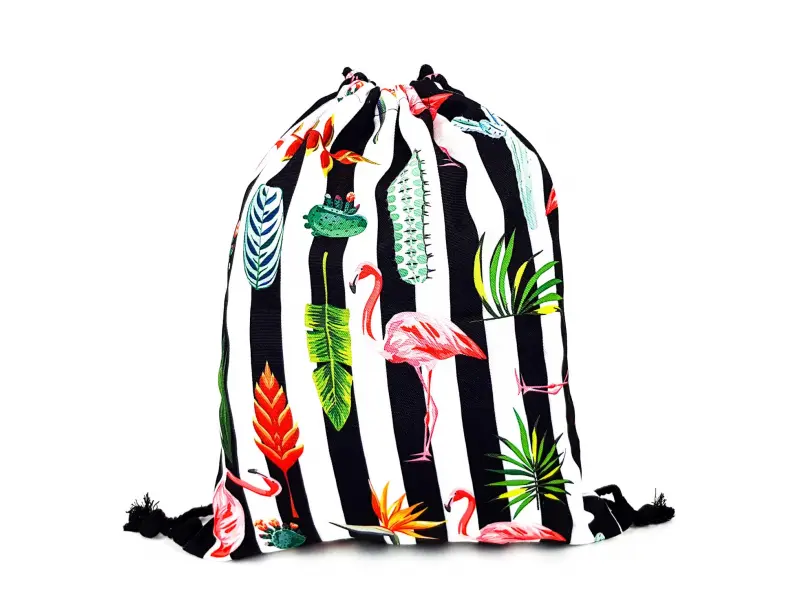 Мешка бяло - черни райета фламинго Мешка бяло - черни райета фламинго