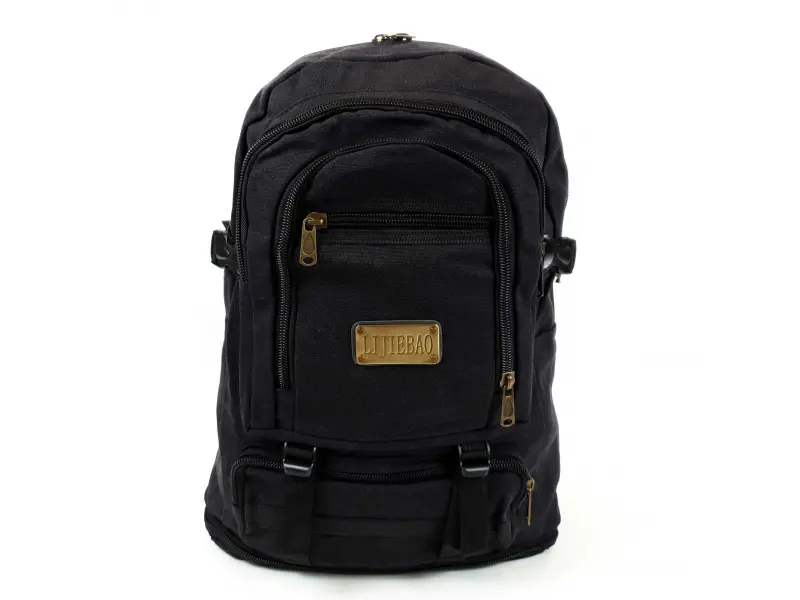 Голяма черна раница брезент Голяма черна раница брезент