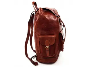 Голяма кафява кожена раница