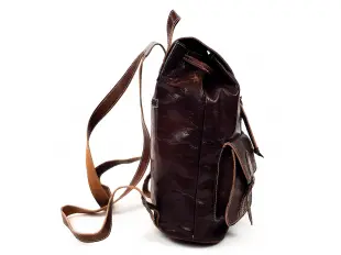 Кафява раница от естествена кожа