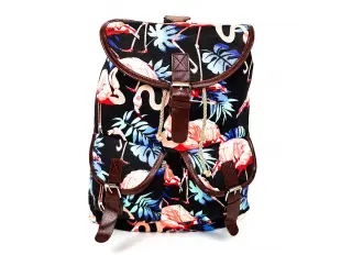 Лятна черна раница - фламинго