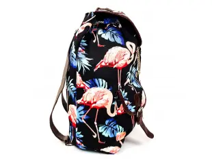 Лятна черна раница - фламинго