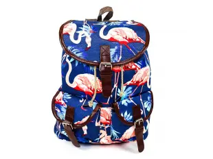 Лятна синя раница - фламинго