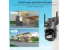 Двойна външна въртяща WiFi AI камера 8MP с два обектива, ICSee, Черна