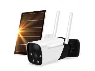 Безжична wifi камера за външно наблюдение с батерия и соларен панел 3MPX, ICSee, Черна Безжична wifi камера за външно наблюдение с батерия и соларен панел 3MPX, ICSee, Черна