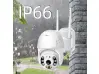 2бр. Външна въртяща WiFi AI камера 5MP, ICSee, Бяла