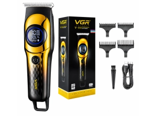 Професионален тример за коса и брада с дисплей VGR V-966 - Жълт