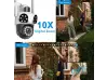 Тройна външна въртяща WiFi AI камера 12MP с три обектива и  10x ZOOM, ICSee, Бяла