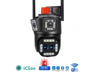 Тройна Smart WiFi IP камера 12MP с двойна леща и 10× zoom iCSee 