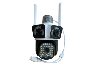 Тройна външна въртяща WiFi AI камера 12MP с три обектива и 50 диода, ICSee, Бяла Тройна външна въртяща WiFi AI камера 12MP с три обектива и 50 диода, ICSee, Бяла - подобен продукт