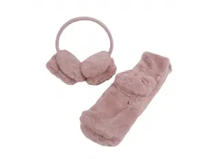 Розови ушанки с шал - Bella