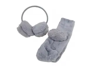 Сиви ушанки с шал - Bella