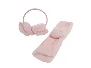 Светло розови ушанки с шал - Bella