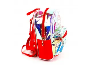 Червена прозрачна раница с еднорог