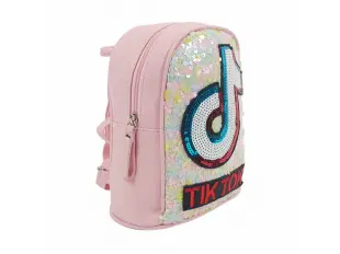 Розова детска раница с пайети - Tik Tok
