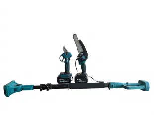 Комплект Акумулаторна Безчеткова KraftMaster Ножица, Резачка за клони и Телескопичен прът 36V 8AH 	