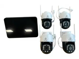 Безжичен комплект 4 въртящи AI камери 12mpx LYLU с 10.1 инча NVR LCD монитор 